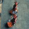 Shinje yab yum (gShin rje yab yum) dancers (monks), Paro Tshechu (tshes bcu), 1st day, in the dzong.