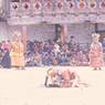 Dance of the Wrathful deities (gTum rngam), monksdestroying the linga, dance arena, Paro Tshechu (tshes bcu), 3rd day