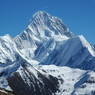 Gangkar Mountain on a sunny day.
