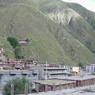 Houses in downtown Derge [sde dge] in modern urban and traditional Tibetan styles.