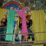 A statue of Derge Monatsery's protector deity in the Assembly Hall with offering scarves.