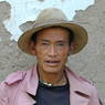 An older Tibetan construction worker.