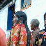 Tibetan women with hair ornaments.