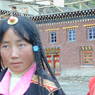 Tibetan woman with coral hair ornament.