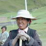 A Tibetan road worker.