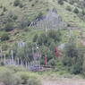 Prayer flags on a hillside.