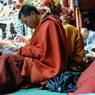 Monks and nuns gathered in the inner courtyard of the Assembly Hall ['du khang] for the morning teachings.
