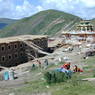 Construction of the new Visitors Hostel near the Gyutrul Temple [sgyu 'phrul lha khang]