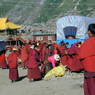 Monks and nuns at the monthly market.