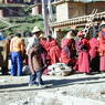 Monks and nuns at the monthly market.