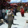 Chinese pilgrims at the door to residence of Khenpo Jigme Phuntsok, the founder of Larung Gar.
