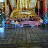Offerings at the base of the status of 1000-armed, 1000-eyed Avalokitesvara.