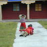 Children playing in the college courtyard.