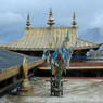 Prayer flags on the roof of one of the Jokhang Buildings.