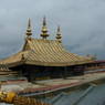 The bronze rooftop of one of the temple buildings.