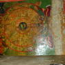 A mural of the wheel of life in the portico of the Assembly Hall.