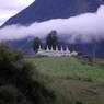 A row of stupas near the monastery.