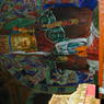 A large statue of the Buddha Amitayus, the principal image in the Tsepak Chapel.