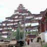 A view of Zangdok Pelri Temple from a street inside the monastery.