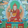Close up of Longchen Rabjam in the mural of the early masters of the Longchen Nyingthik Lineage.