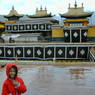 A young Tibetan-American girl on the roof of the palace.