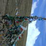 The cairn and prayer flag pole erected at the pass.