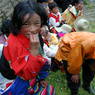 Tibetan children in the audience.