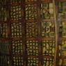 Shelves of traditional Tibetan religious texts.