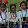 Dressed up young Tibetan girls.