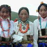Dressed up young Tibetan girls.