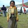 A dressed up young Tibetan girl.