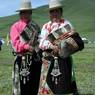 Two dressed up Tibetan women.