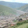 A view of Larung Gar from one of the hills surrounding it.