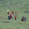 Chinese monks and lamas on one of the hills above Larung Gar.