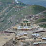 A view of the Gyutrul Temple from the top of Jomo Hill.