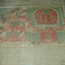 A scene depicting Shakyamuni Buddha and various disciples on the walls of the inner circumambulation corridor.