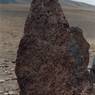 A close-up of one of the larger stele.