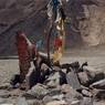 The pile of stones propping up the main pillar. Note the various accoutrements of the ritual site.