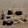 The funerary structures of Trok Sharma (<i>khrog shar ma</i>). Note the small pieces of milky white quartz along the perimeter.