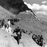 Kalachakra Initiation Rite conducted by the Dalai Lama, returning to encampment