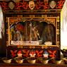 A small altar to protector deities in the Ke'u tshang hermitage