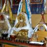 Stupas on a side altar, Bkra shis chos gling hermitage