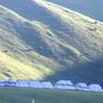 White nomadic tents near Lhagang Monastery
