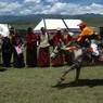Young Tibetan boy racing horse in Lhagang.&nbsp;