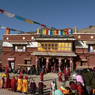 The annual New Moon offering ceremony (<em>gnam gang mchod pa</em>) in front of Lo Monastery.