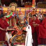 Ritual dance (<em>'cham</em>) during the Flower Offering Ceremony (<em>me tog mchod pa</em>) at Gyel Lhakhang (<em>rgyal lha khang</em>).