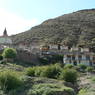 View of Neuzur Monastery and stupas (<em>mchod rten</em>).