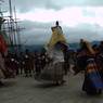 Gonpo Gonmo chham performed infront of  the Guru statue