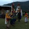 Nub Chham facing towards Kisibi Lhakhang people gets blessing and offering of Bowma to the dieties